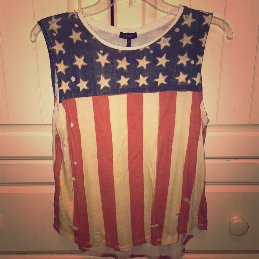 Vintage USA tank w/ ripped holes